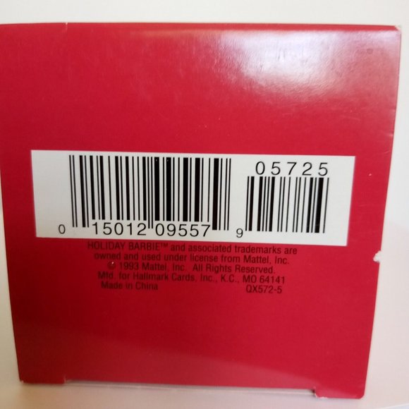 Hallmark HOLIDAY BARBIE Ornament vintage 1993 QX5725 Collector's Series In Box - Picture 9 of 9